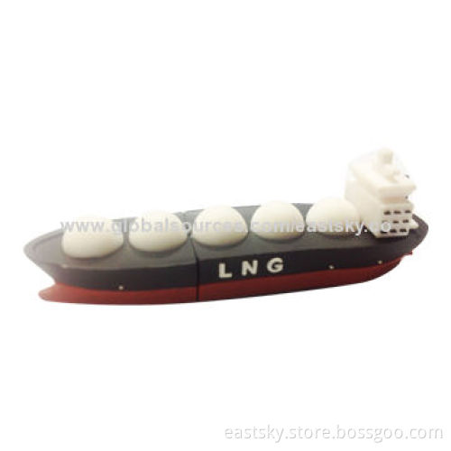 Promotional Ship USB Flash Drive, Made of Soft PVC Material, OEM Orders are Welcome